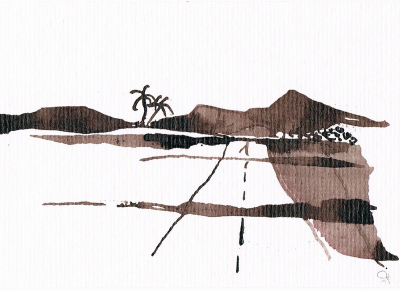 Zeichnung-tunesische-landschaft-4-tuschezeichnung-150-105-Christine-Hagen.jpg