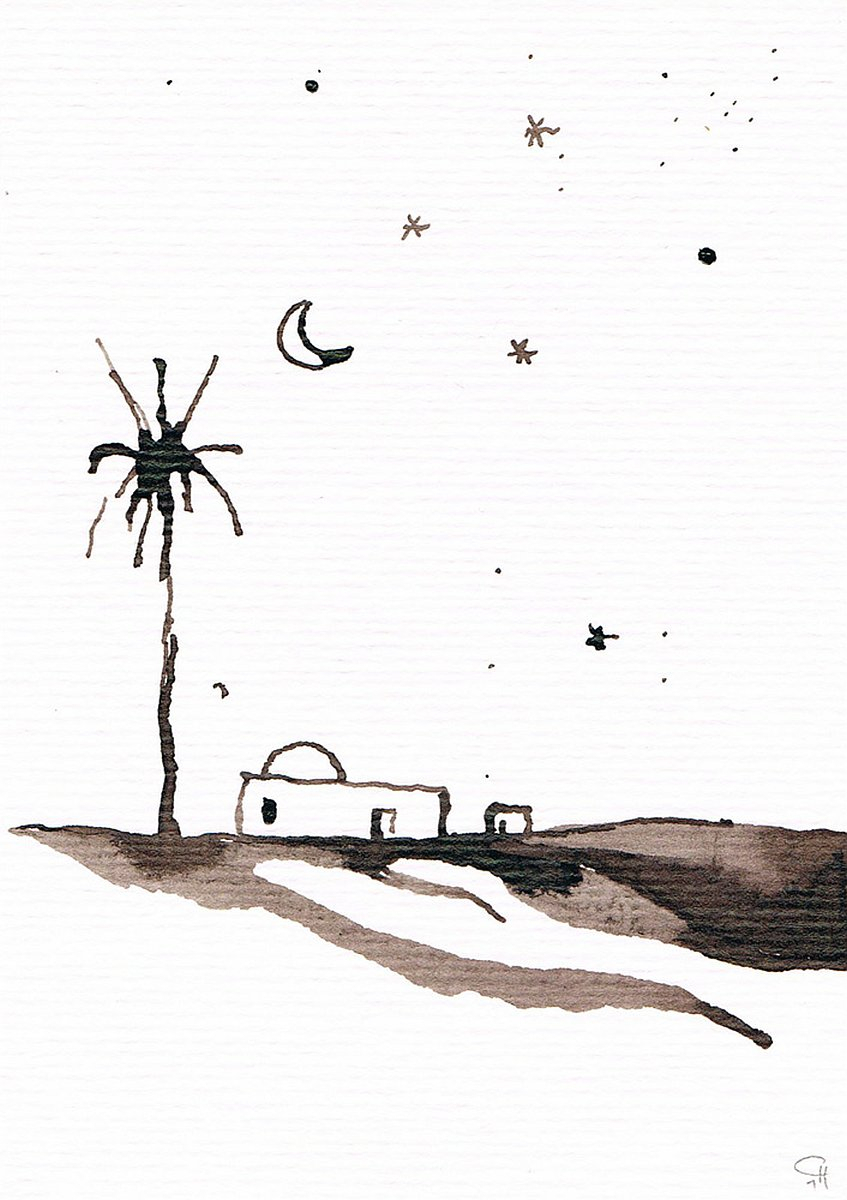 Zeichnung-arabische-Nacht-in-der-Wüste-105-150-christine-Hagn.jpg